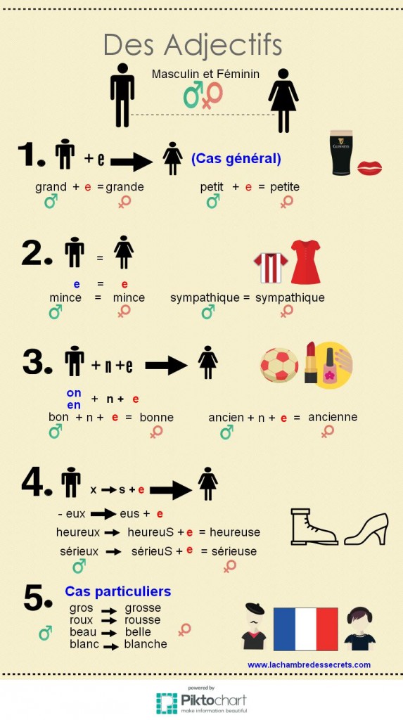 French adjectives (masculine and feminine) 